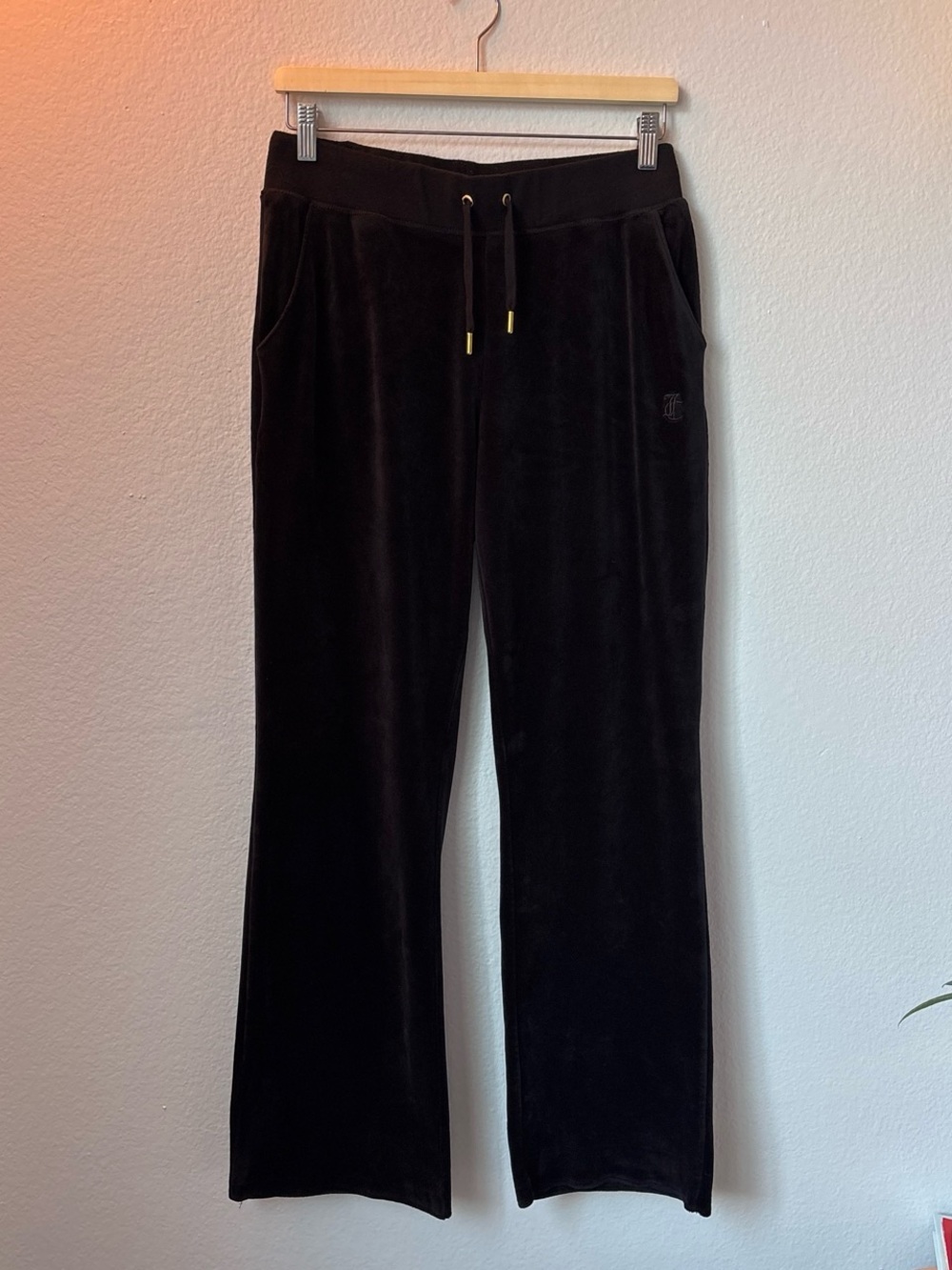 Juicy Couture Black Velour Track Pants
